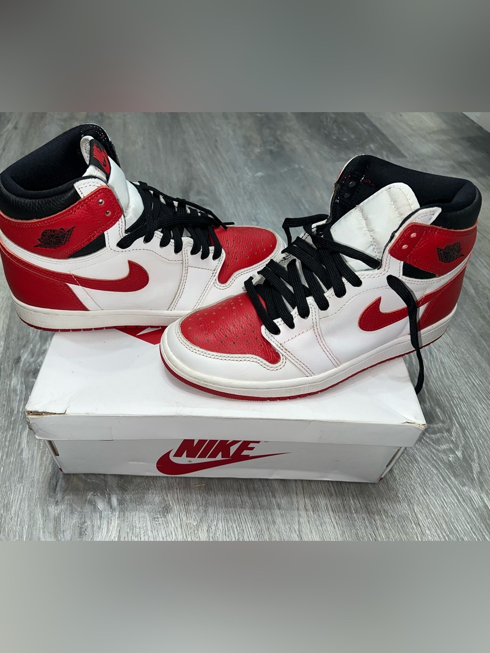 Nike Men’s High-Top Sneakers - White, Red, Black